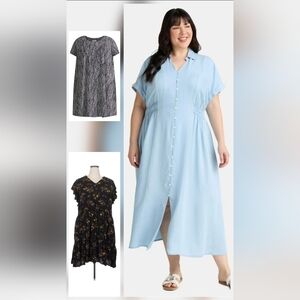 NWT Lot Of 3 Terra & Sky Plus Size Dresses 4X, $58 Retail Value
